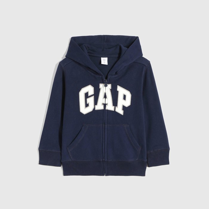 美國百分百【GAP】孩童 連帽棉外套 刷毛 男童女童 童裝 1-5M 現貨 鐵灰 深藍 灰色 BH69