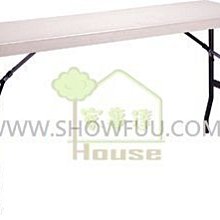 [家事達] SHOW -FULL 多功能 塑鋼檯面 折合會議桌 (45寬*152長*74高) +