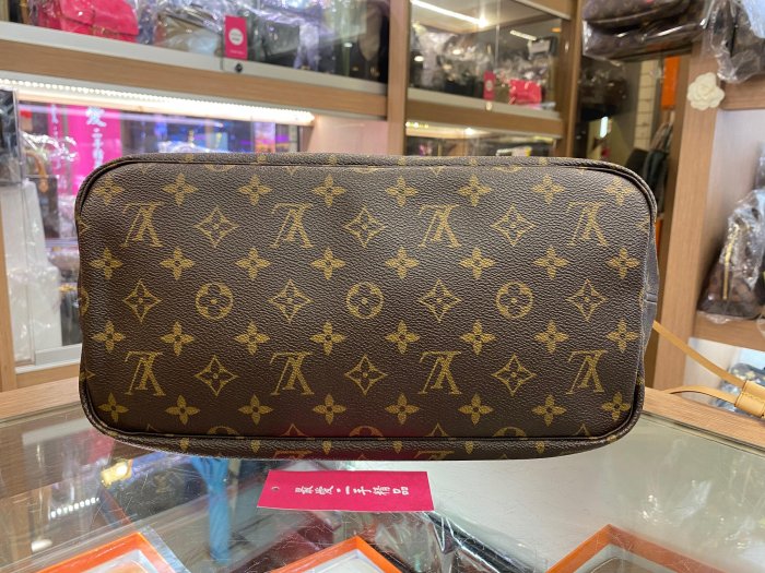 ☆最愛二手精品☆ LV Neverfull MM 中款原花金釦購物袋肩背包托特包 XG6996 M40995