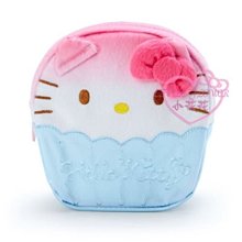 小花花日本精品♥ Hello Kitty 三麗鷗 刨冰造型防水化妝包 絨毛造型小物收納包~3