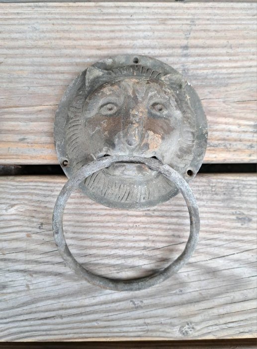 二手~(一對賣) 獅子銅環 銅雕門環 早期門環 獅頭造型門叩 敲門環 瑞獅銅雕銅扣一對