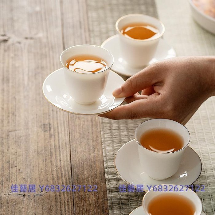 白瓷杯墊茶杯托玉瓷茶托隔熱茶墊茶具家用配件小杯托陶瓷杯碟底座-佳藝居