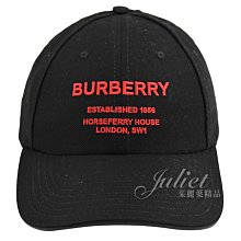 【茱麗葉精品】全新精品 BURBERRY 專櫃商品 8043040 簡約電繡LOGO棉質棒球帽/遮陽帽.黑/紅 現貨