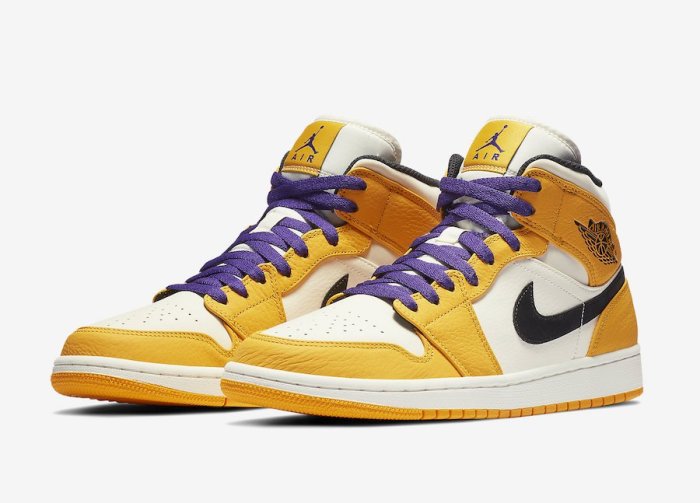 R'代購Nike Air Jordan 1 Mid Lakers 黃紫金湖人852542-700 | Yahoo