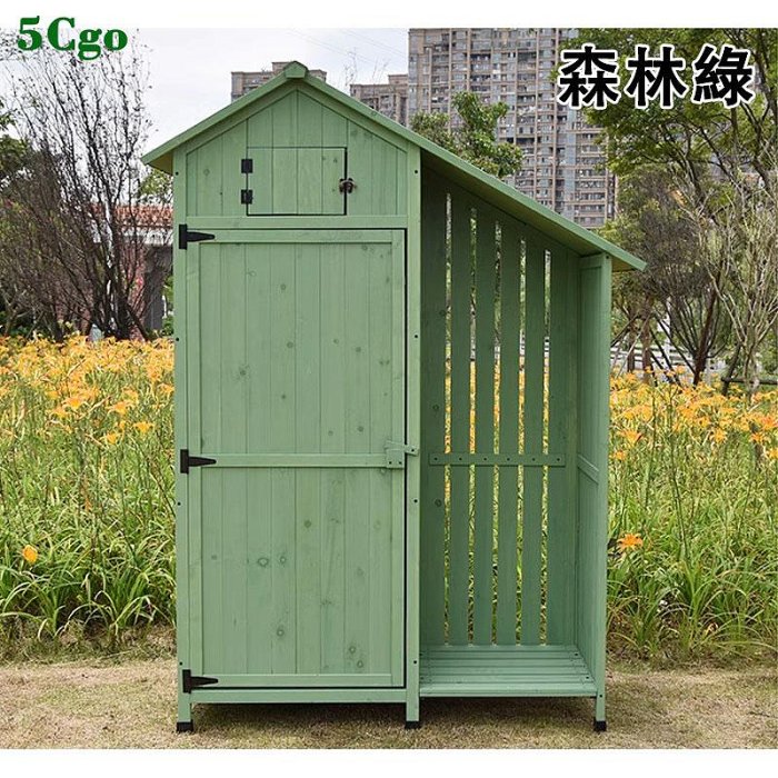 5Cgo.【宅神】實木儲藏屋多功能戶外儲藏室雜物間庭院陽台工具房置物櫃小型儲物櫃田園家具t647806740271