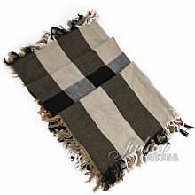 【茱麗葉精品】全新商品 BURBERRY 專櫃商品 3841403 英系格紋純羊毛披肩大方巾.駝黑 預購無現貨