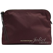 【茱麗葉精品】全新商品 BURBERRY 專櫃商品 4020914 金屬LOGO尼龍拉鍊萬用手拿包.酒紅 現貨