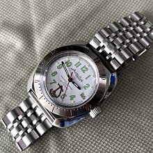 ((( 格列布 ))) 俄國軍錶  暗飛比涯  - 不銹鋼錶殼* 防水200M - 錨 (白面) 系列