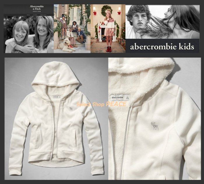 Abercrombie Kids 美國【現貨】Kids XL號 鋪毛 連帽 外套 A&F Sherpa Lined