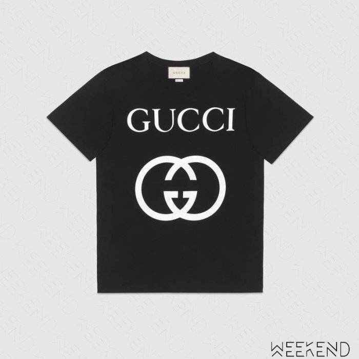 【WEEKEND】 GUCCI Logo Oversize 寬鬆 長版 短袖 T恤 上衣 黑色 男款 493117