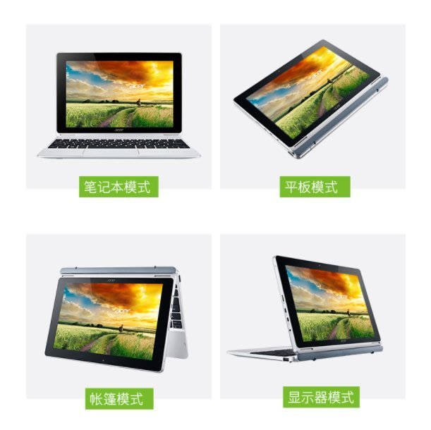 【附原廠鍵盤】 Acer  宏碁 64GB 10.1英寸 Windows10系統 PC二合一平板筆記 辦公炒股本電腦
