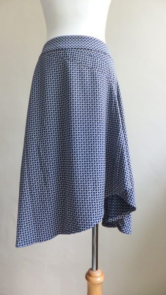百貨專櫃Top-do 春夏 設計款  不規則 裙襬 抓皺打摺  圓圈圈 裙子-海軍藍- 40號(L~XL穿)-新