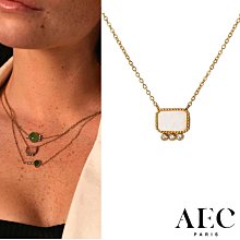 AEC PARIS 巴黎品牌 白鑽月光石項鍊 優雅金項鍊 CHAIN NECKLACE THETIS