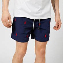 【RL男生館】【POLO Ralph Lauren滿版刺繡小馬運動短褲/海灘褲】【RLP001J2】(S-M)