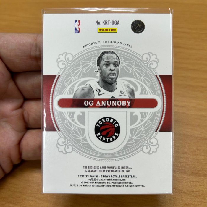 暴龍 AG Anunoby 圓桌武士 球衣卡