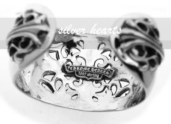 【SILVER HEARTS】Goro's Chrome Hearts 克羅心 Wide Cuff 十字花紋純銀手環手鍊