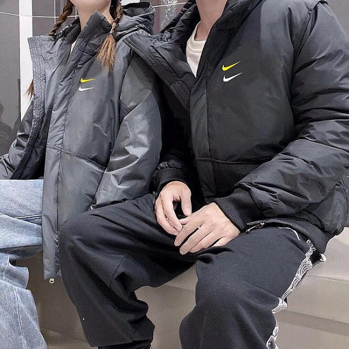 NIKE耐克羽絨服男女2024秋冬新款羽絨服休閑保暖防風連帽棉服運動