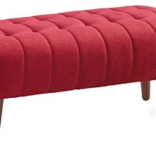 10H【新北蘆洲~偉利傢俱】紅色布質長椅凳-編號（H174-12）【絕版品】