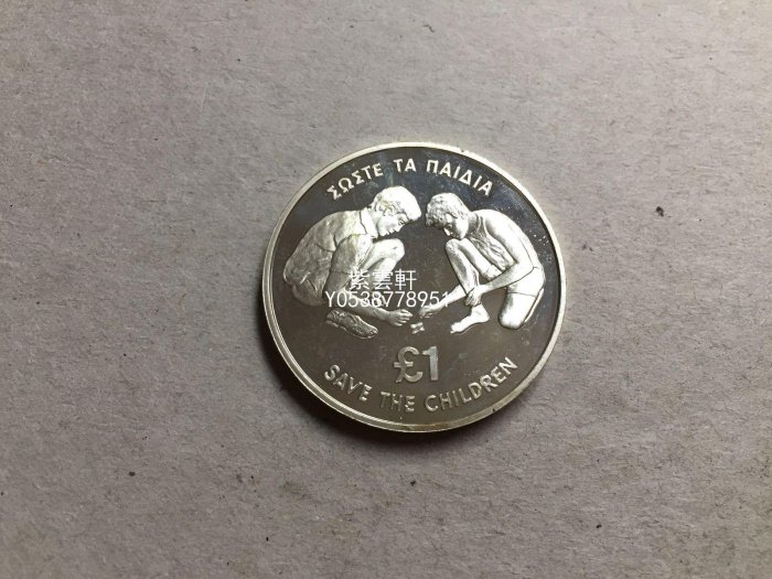 『紫雲軒』 賽普勒斯1989年聯合國拯救世界兒童基金會精製銀幣錢幣收藏 Mjj1000