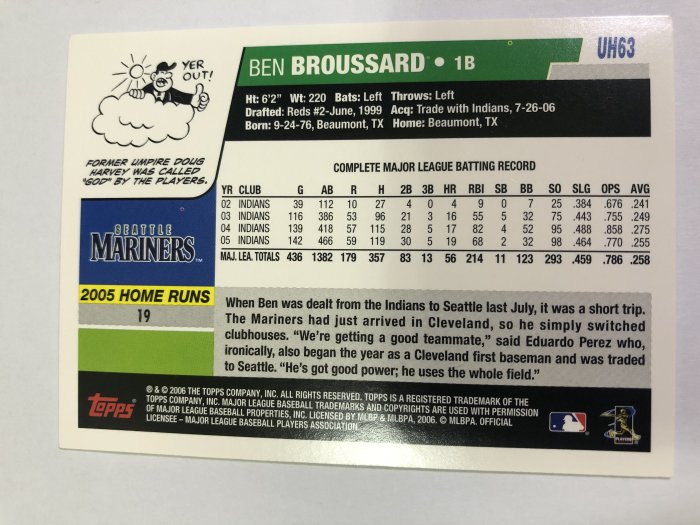 Ben Broussard #UH63 2006 Topps Update