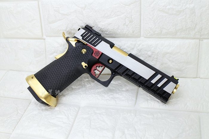 台南 武星級 AW CUSTOM HI-CAPA 5.1 瓦斯槍 黑銀金 ( BB槍BB彈瓦斯槍短槍模型槍氣動槍空氣槍