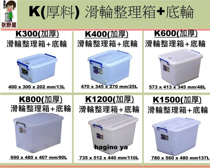 荻野屋/K400滑輪整理箱(底輪)/收納箱/置物箱/換季收納/小物收納/衣物收納/食材收納/樂高積木/K-400/直購價