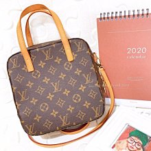 二手旗艦 LOUIS VUITTON LV 字紋 咖啡色 豆腐包 手提 肩背包 斜背包 (中友店) 15801