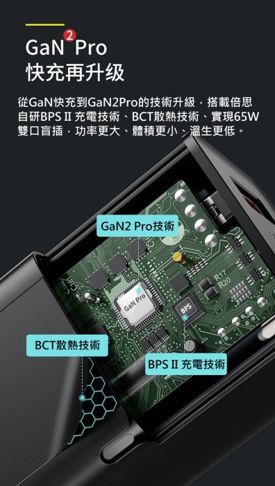 Baseus 倍思 公司貨 65W TYPE-C 快充 氮化鎵 充電器 GaN2 二代 Pro  QC/PD 迷你 旅充