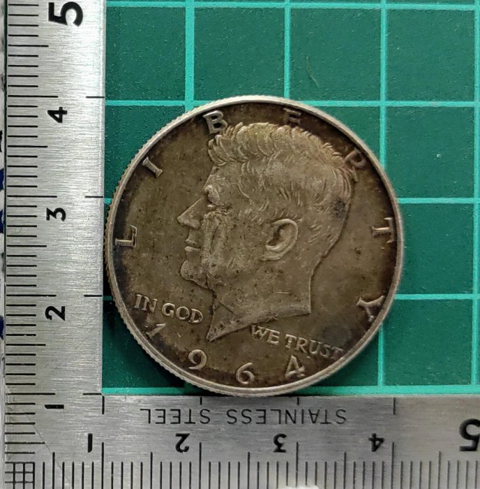 P27--1964年 美國 5角銀幣 --高銀(一枚)