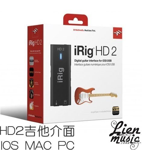 『立恩樂器』免運優惠 IK Multimedia iRig HD2 數位 吉他 錄音介面 IOS MAC PC 系統