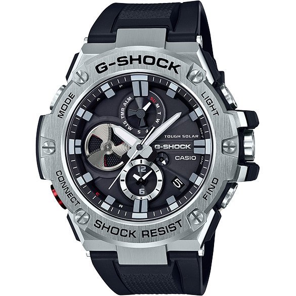 （全新公司貨 附發票）卡西歐G-SHOCK 藍牙連線太陽能計時錶GST-B100-1A 黑 原廠正品 一年保固