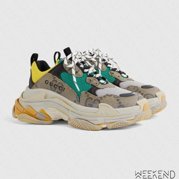 WEEKEND】 聯名限量GUCCI x BALENCIAGA Triple S 老爹鞋677193 | Yahoo