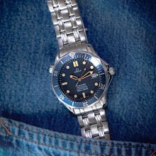 1999 歐米茄 OMEGA 海馬錶 Seamaster 300M 不鏽鋼潛水錶 藍色波浪錶盤