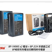 ☆閃新☆KingMa BP-190 x2 + BP-2CH 電池套組 雙充 V型 USB 充電器 座充 BP190 V掛