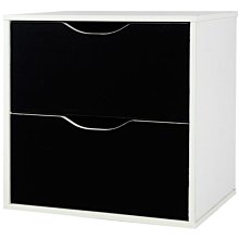 [家事達]SA-#1432:魔術方塊雙抽收納櫃*2個 -(黑色))/ 個 特價