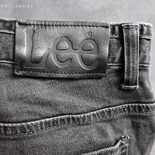 CA 美國品牌 LEE 深灰仿舊刷紋 直筒 彈性牛仔褲 34腰 一元起標無底價Q983