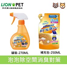 日本 LION 獅王 泡泡除空間消臭對策 去汙 污漬 除菌 薄荷香氣 尿漬 除污漬 狗狗 貓貓 寵物專用