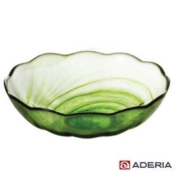 【ADERIA】手工精製涼麵缽-綠  F-62856 / 日本製 石塚哨子 耐溫120度 玻璃杯 紅酒 小酌 宴客