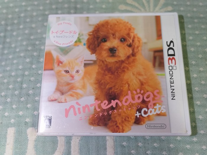 格里菲樂園 ~ 3DS ninten dogs + cats 日版 (日規機使用)  貓與紅貴賓犬