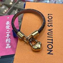 ☆最愛二手精品☆ LV LOCK 金色愛心鎖頭字紋手鐲手環 M6451F 17 XG7219