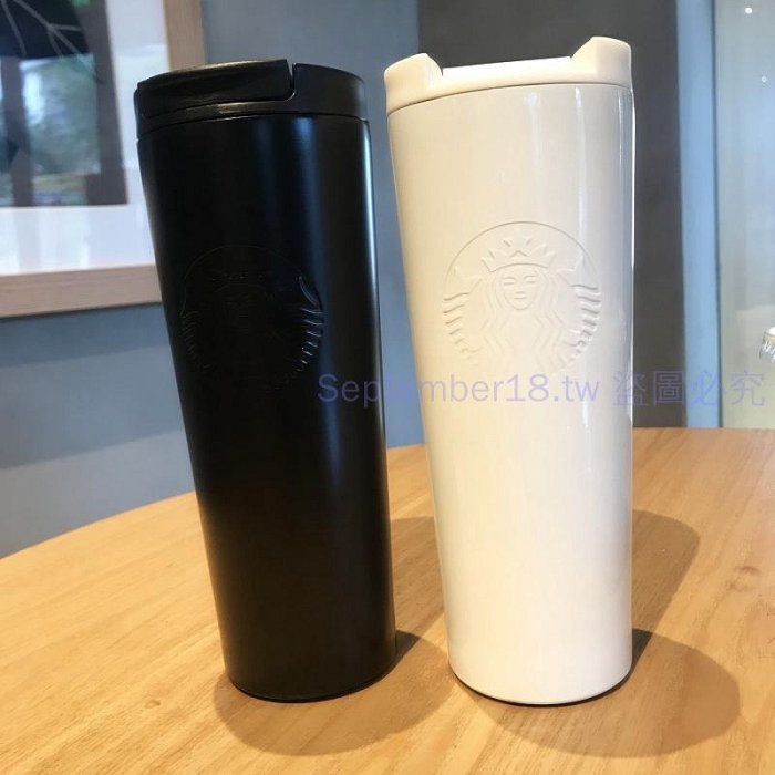 星巴克保溫杯 STARBUCKS 薰衣草漸變紫色隨行杯 咖啡杯 環保杯 304不鏽鋼 磨砂黑色浮雕女神保溫杯