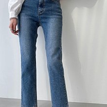 ☆Milan Shop☆網路最低價 正韓Korea獨家款 高磅數經典美刷色深藍九分小直筒褲S-L$950(免運)