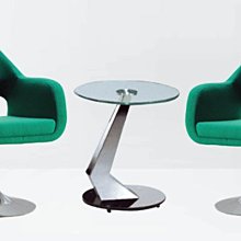 [ 家事達]台灣 OA176-5+173-6 奧莉多綠布洽談椅+造型玻璃洽談桌 組 (2椅一桌)
