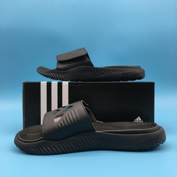 Adidas Performance Superstar M Sandal 運動拖鞋 男女情侶拖鞋魔術貼全黑 愛迪達拖鞋