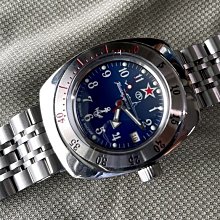 ((( 格列布 ))) 俄國軍錶  暗飛比涯  - 不銹鋼錶殼* 防水200M - 核潛艇 (藍面) 系列