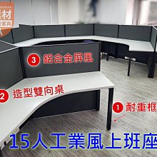 【簡素材二手OA辦公家具】15人座位 設計師款式.多人簡潔空間