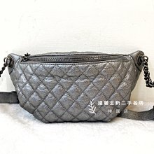 遠麗精品(桃園店) C0258 chanel 牛皮金屬銀復古釦腰包