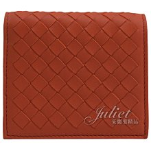 【茱麗葉精品】全新精品 BOTTEGA VENETA 專櫃商品 533451 編織羊皮扣式零錢短夾.亮紅 現貨