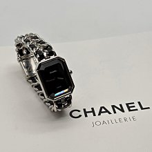 【哈極品】美品《CHANEL 香奈兒 銀色皮穿鍊 premiere首映錶 L號 石英錶/手錶》