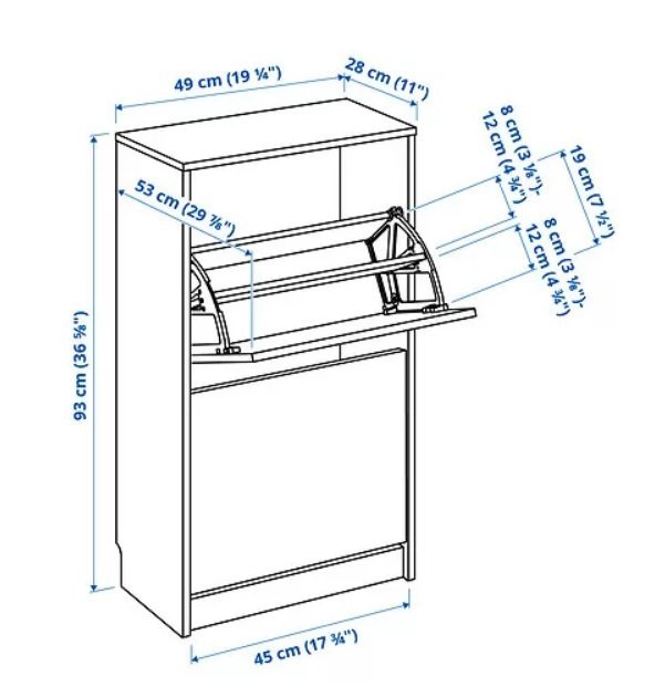 ☆創意生活精品☆IKEA BISSA 雙層鞋櫃 49x93cm(體積過大 一個包裹一筆運費無法合併包裝)